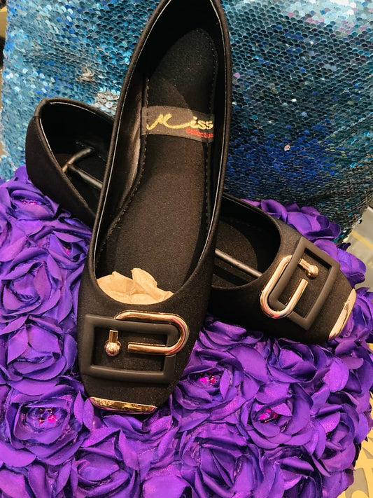 Golden Buckle Elegance Flats