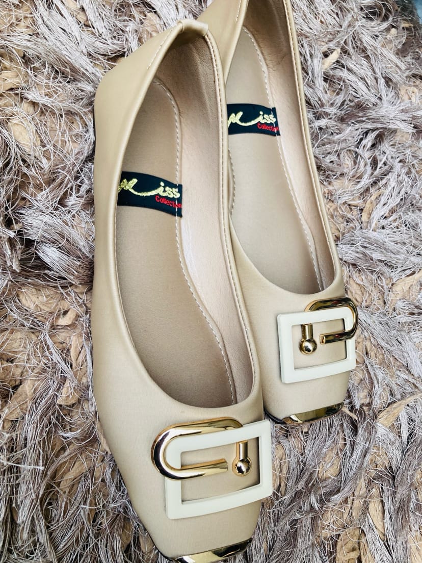 Golden Buckle Elegance Flats