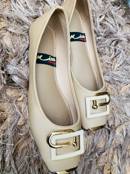 Golden Buckle Elegance Flats