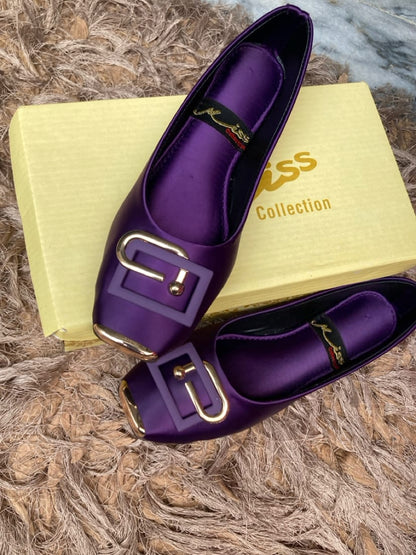 Golden Buckle Elegance Flats